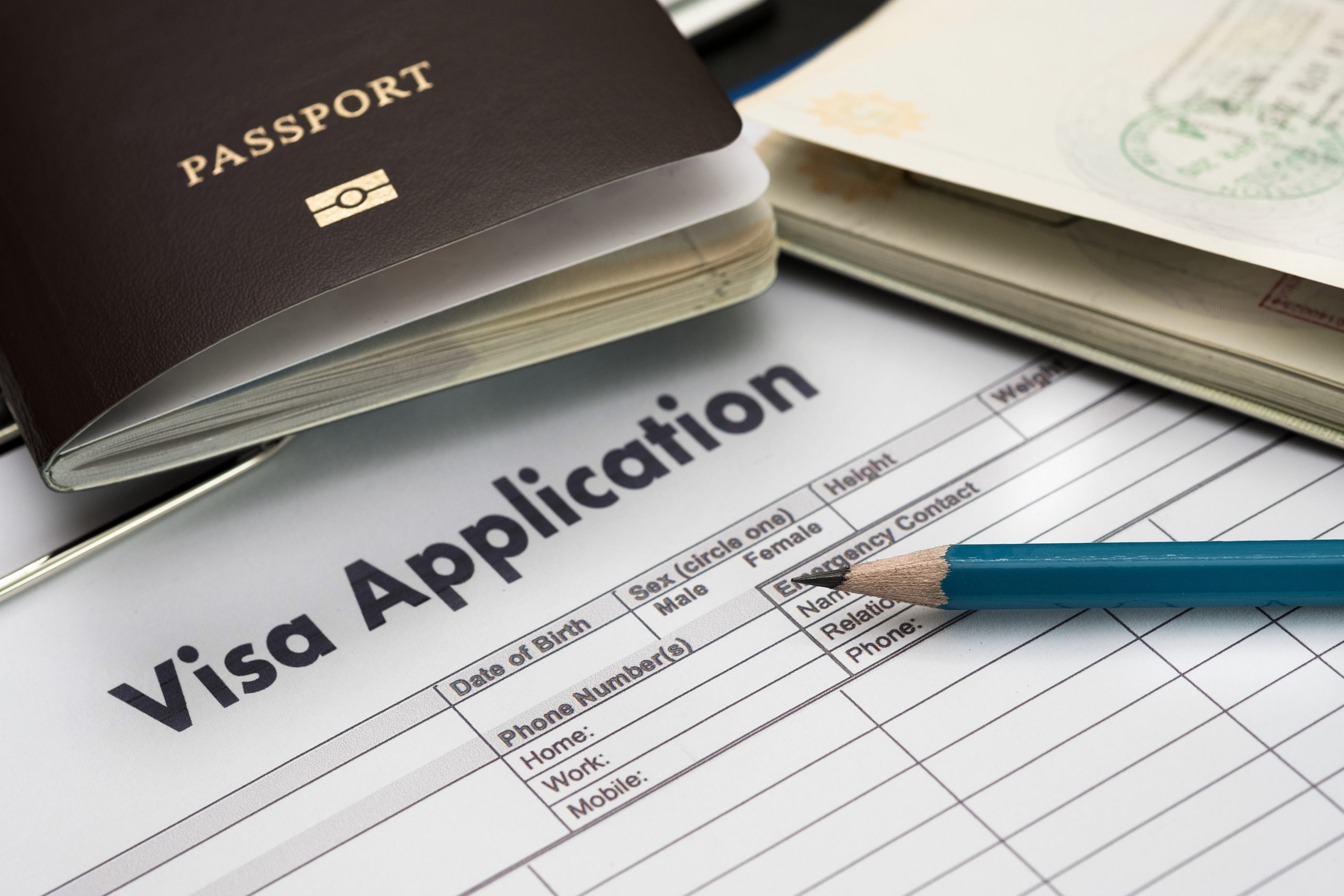 Visa application form to travel Immigration a document Money for