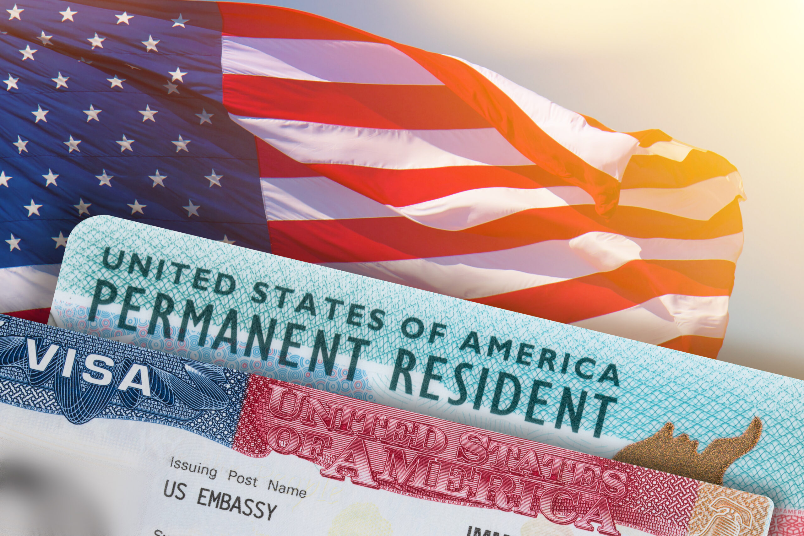 VISA United States of America. Green Card US Permanent resident
