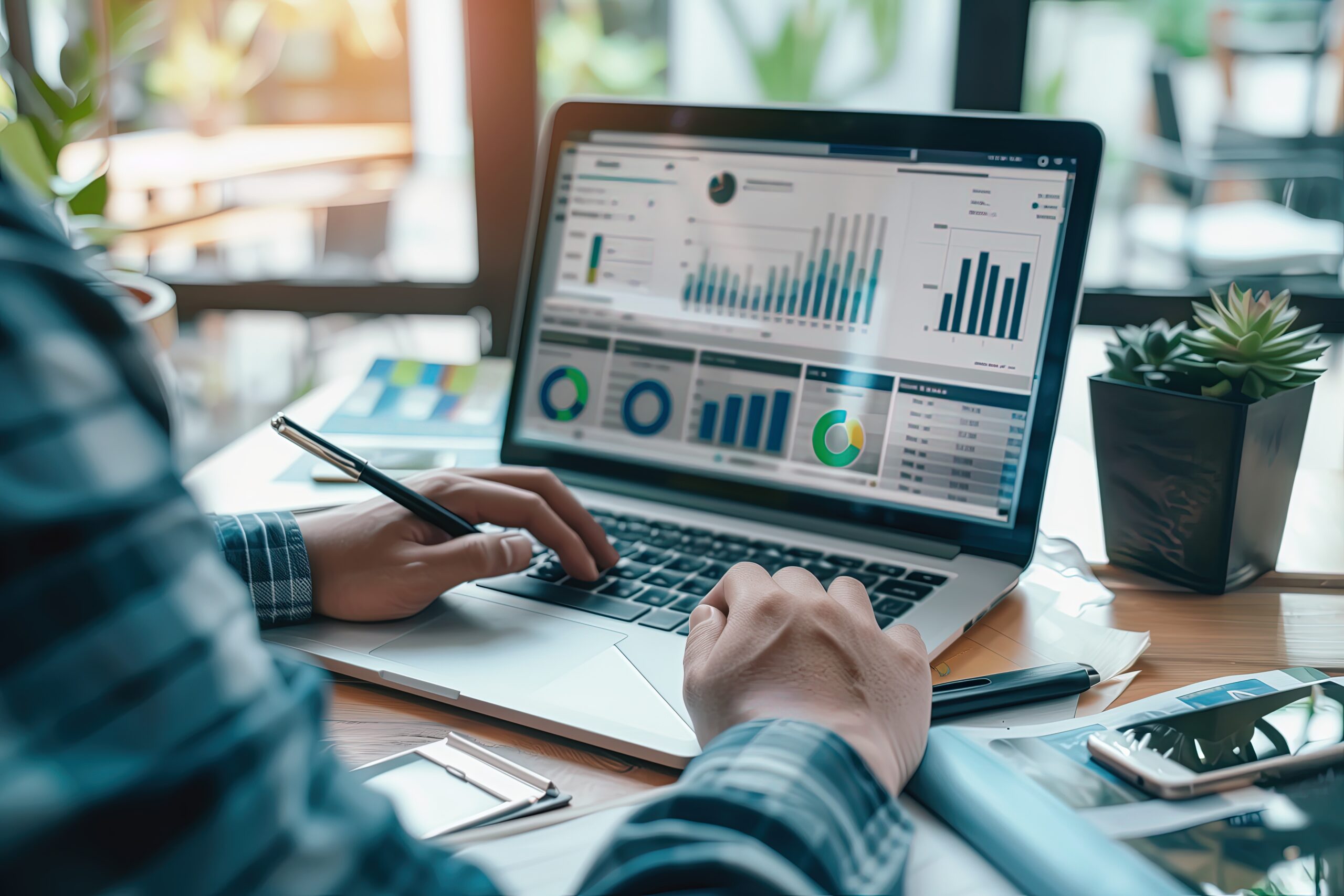 Digital Marketing: Digital marketer creating a pay per click (PPC) campaign. Focused professional designing effective online advertising strategy to drive targeted traffic, increase conversions, ROI.