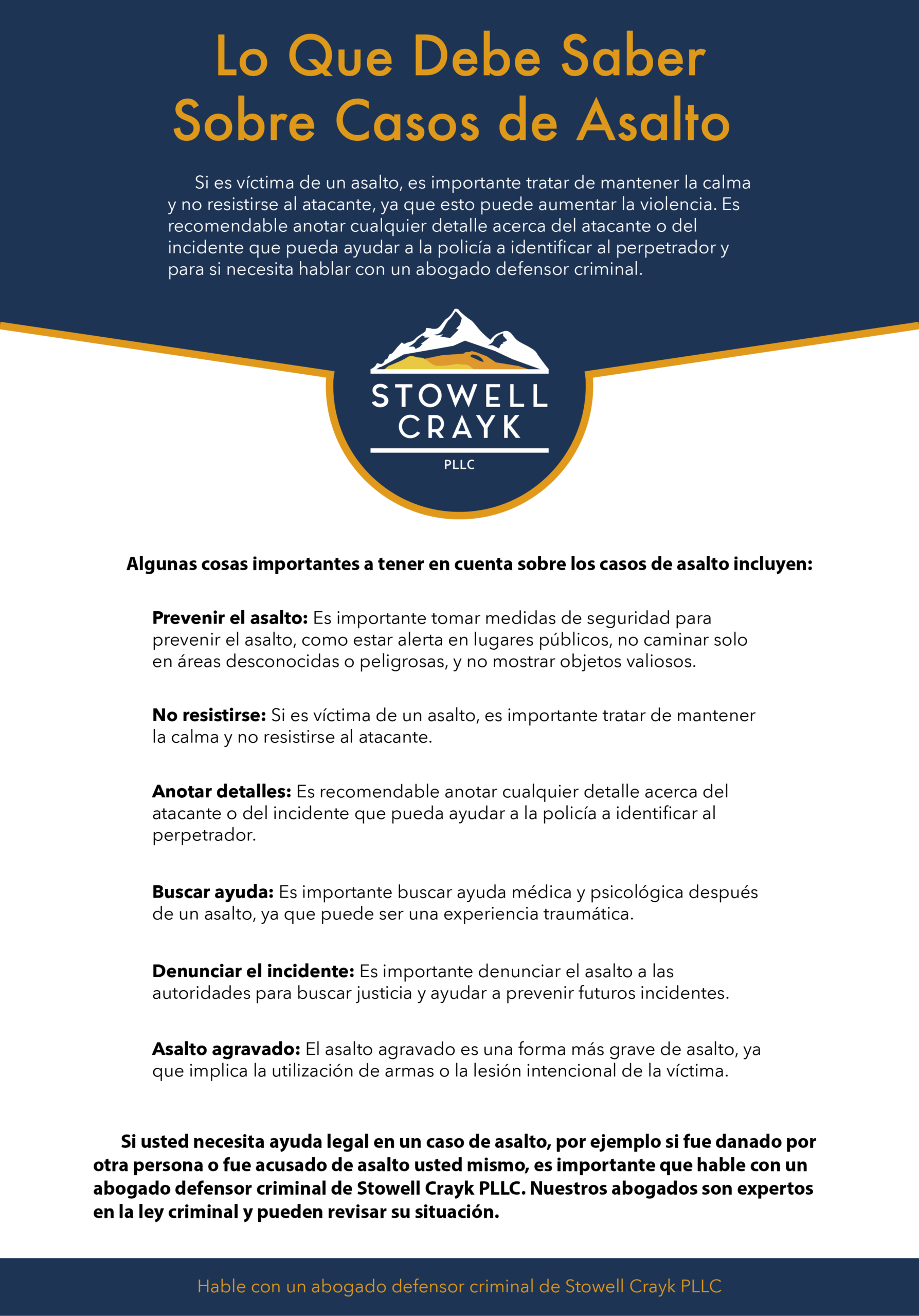 Lo que debe saber sobre casos de asalto